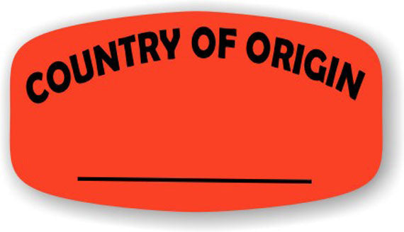 Country of Origin Write In Dayglo Labels, Stickers