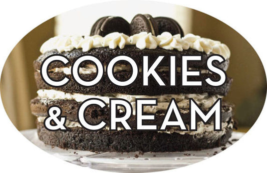 Cookies and Cream Flavor Labels, Cookies & Cream Stickers