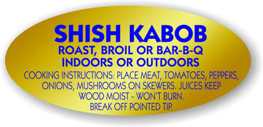 Shish Kabob Gold Foil Labels