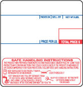 Penn Scale Labels UPC with Safe Handling Instructions LST-8040