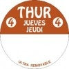 3" Thursday Day of the Week - Ultra Removable Labels