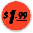 $1.99 Price Labels, $1.99 Price Stickers 1000/Roll