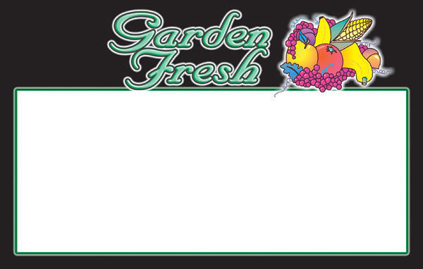11" x 7" GARDEN FRESH Sign Card Blanks