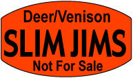 Deer Slim Jims Not For Sale Labels, Deer Slim Jim Stickers
