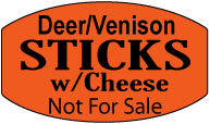 Deer/Venison Sticks with Cheese Not For Sale Labels, Stickers