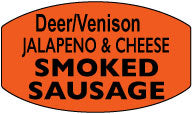 Deer/Venison Smoked Sausage with Jalapenos/Cheese Labeld
