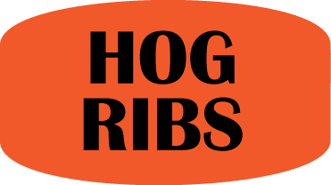 Hog Ribs DayGlo Labels, Hog Ribs Stickers