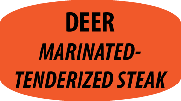 Deer Marinated Tenderized Steak DayGlo Labels/Stickers