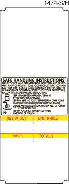 Avery Berkel CX20/CX30 125mm Safe Handling Scale Labels