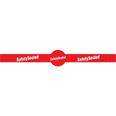 Safety Sealed 1.25" x 8.875" Label for Drink Lids - 35 MIN