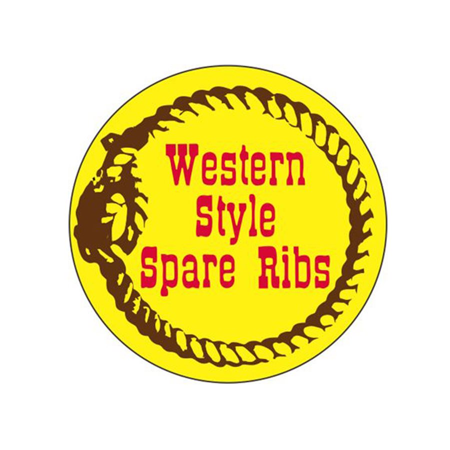 Western Style Spare Ribs Labels, ScaleLabels.com Beef and Pork Labels