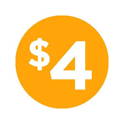 $4 Price 1" Label