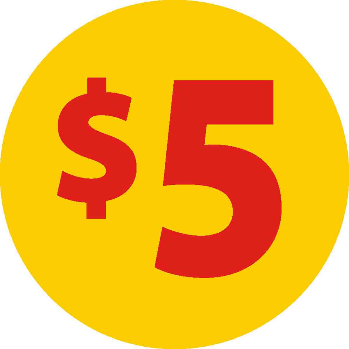 Red/Yellow 1.5" Circle Price Labels - 60 MIN