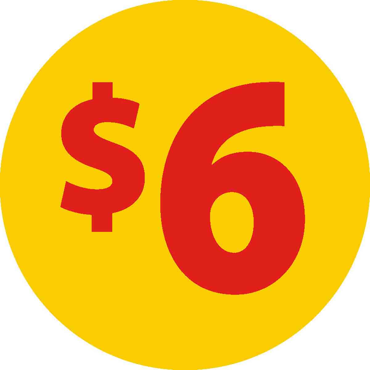 Red/Yellow 1.5" Circle Price Labels - 60 MIN