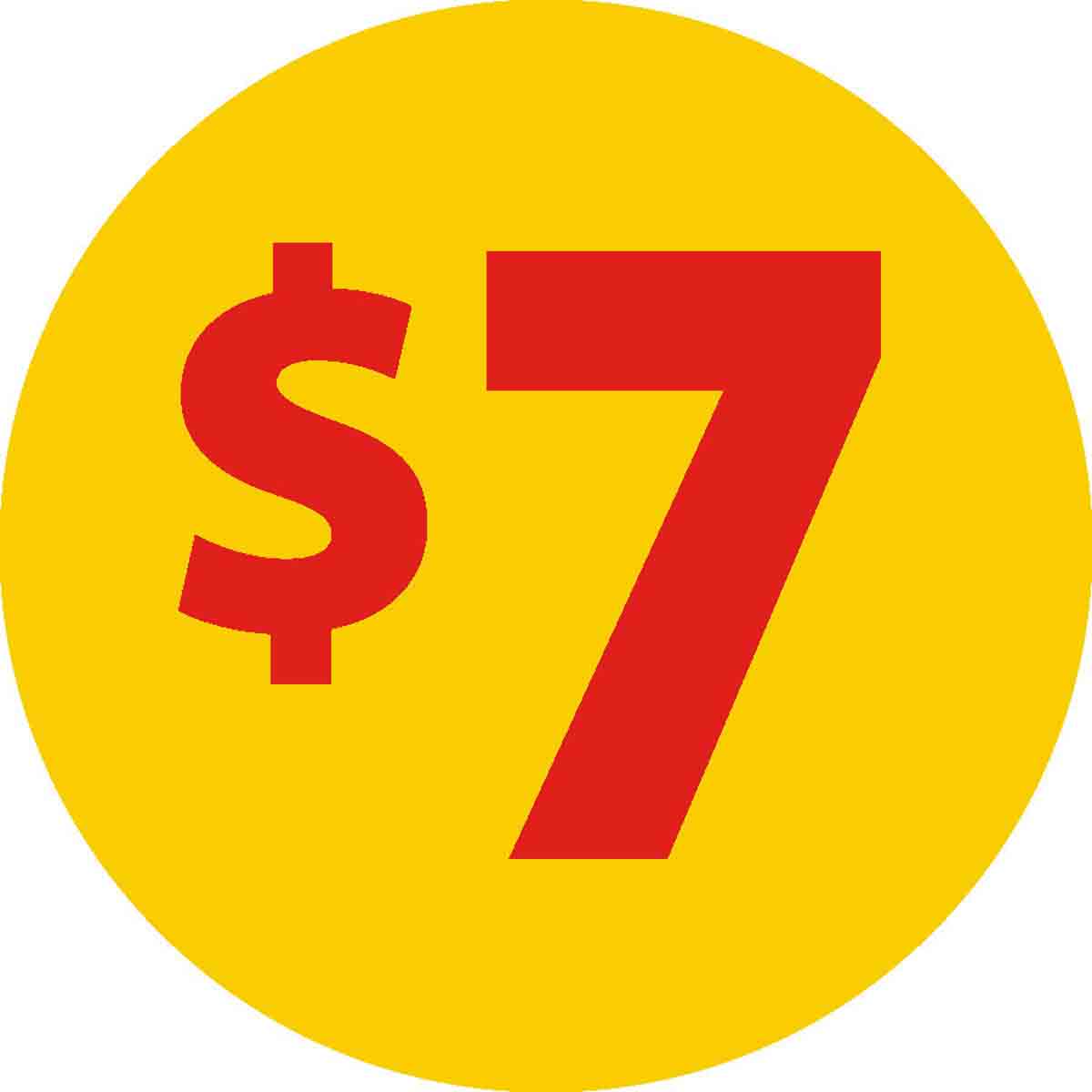 Red/Yellow 1.5" Circle Price Labels - 60 MIN