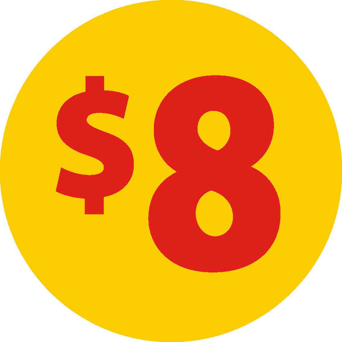Red/Yellow 1.5" Circle Price Labels - 60 MIN