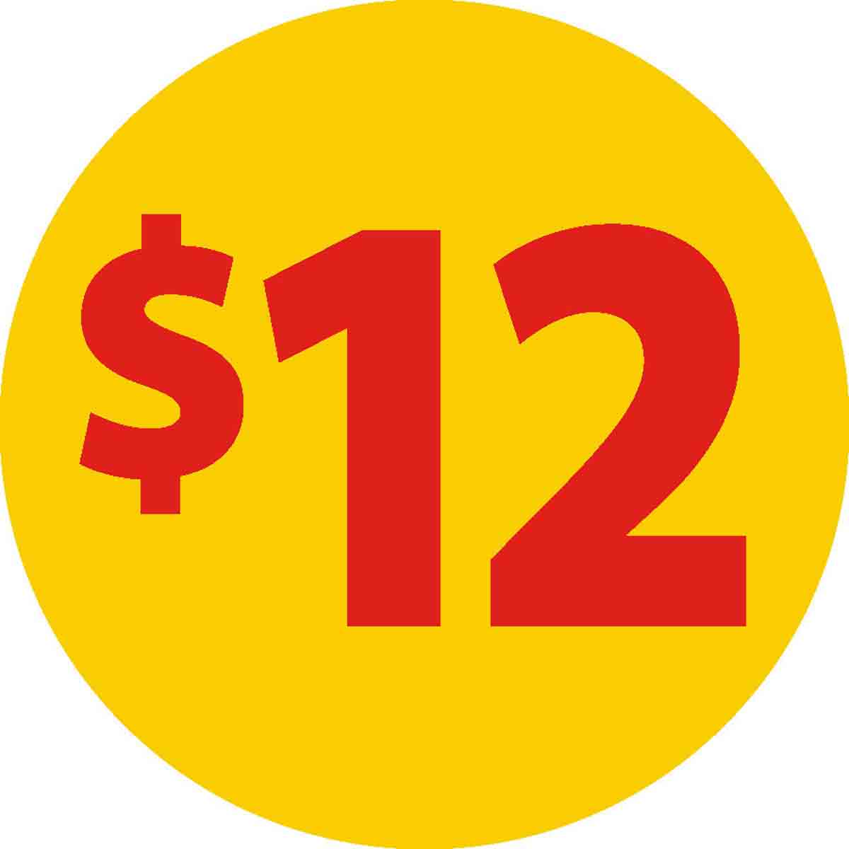 Red/Yellow 1.5" Circle Price Labels - 60 MIN