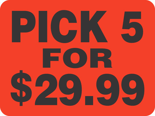 Pick 5 For $29.99 Value Pack Label