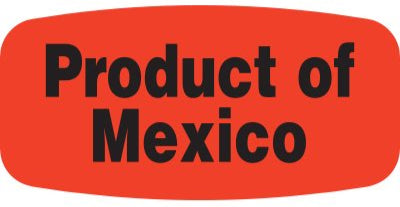 Product of Mexico Dayglo Labels