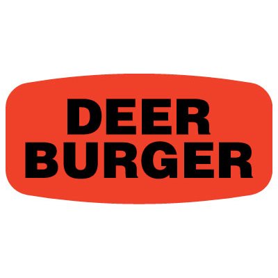Deer Burger DayGlo Labels, 1000/Roll