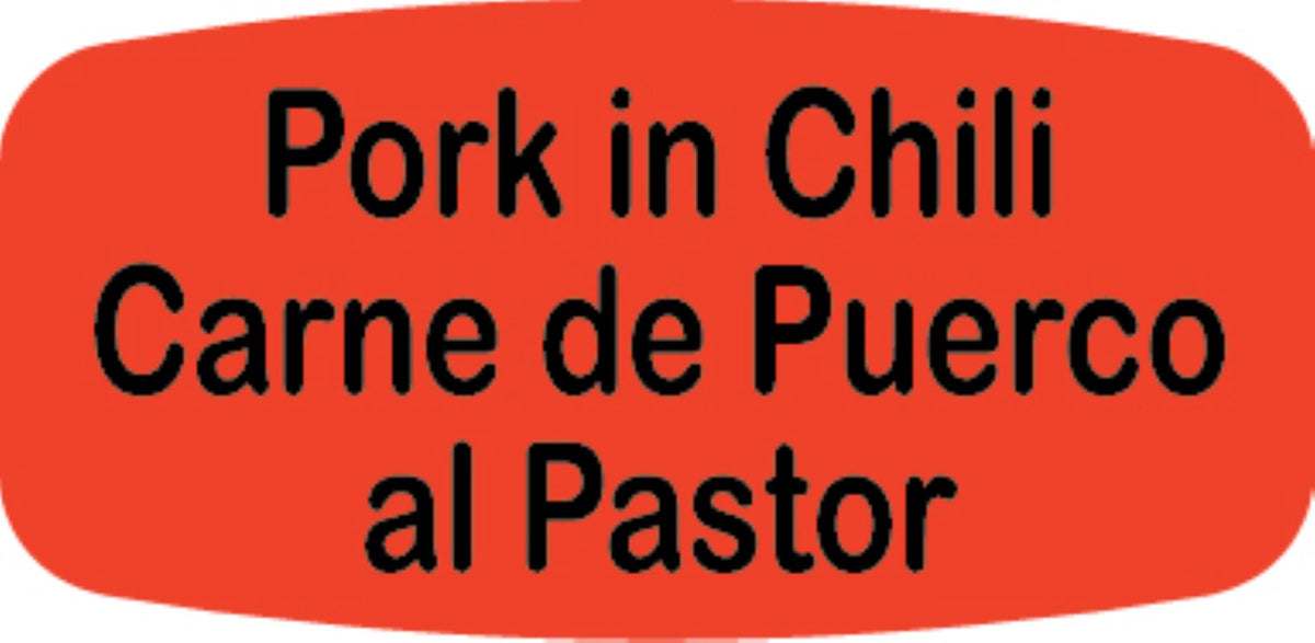 Pork in Chili - Carne de Puerco al Pastor Dayglo Label - 10 MIN
