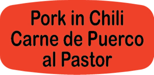 Pork in Chili - Carne de Puerco al Pastor Dayglo Label - 10 MIN