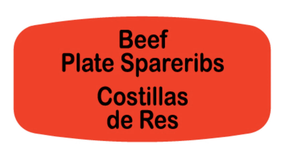 Beef Plate Spareribs / Costillas de Res Label