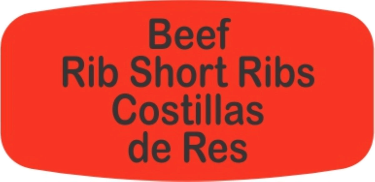 Beef Short Ribs / Costillas de Res Dayglo Label - 10 MIN