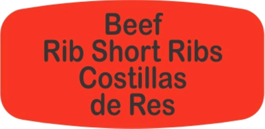 Beef Short Ribs / Costillas de Res Dayglo Label - 10 MIN