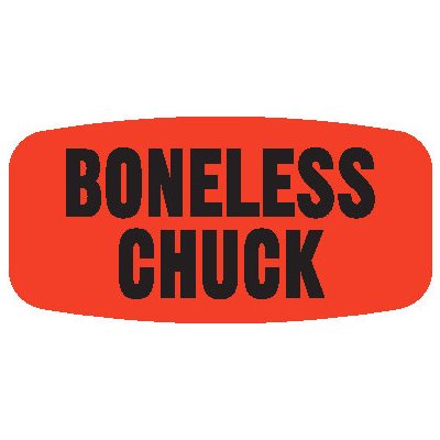 Boneless Chuck Dayglo Labels, Stickers