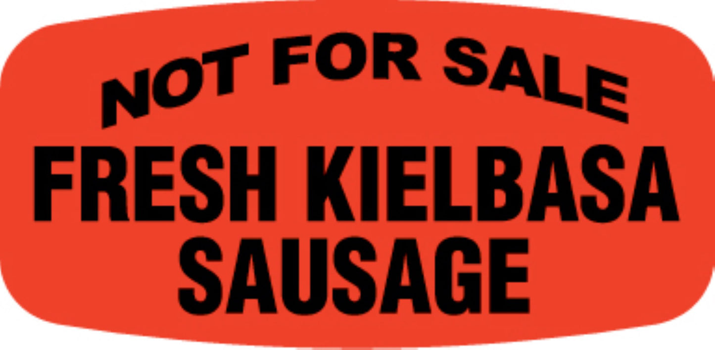 Fresh Kielbasa Sausage NOT FOR SALE Dayglo Label, 1000/ROLL