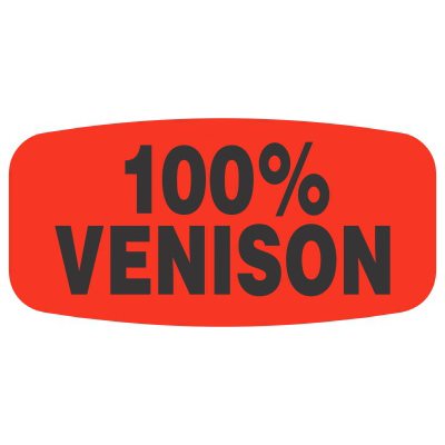 100% Venison DayGlo Label