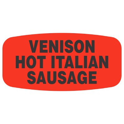 Venison Hot Italian Sausage DayGlo Label
