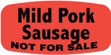 Mild Pork Sausage Not For Sale Labels, Pork Sausage Stickers