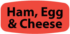 Ham, Egg and Cheese DayGlo Labels, Ham & Cheese Stickers