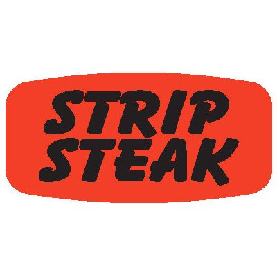 Strip Steak DayGlo Labels, Stickers