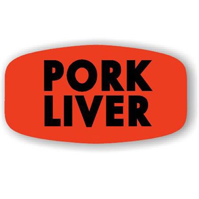 Pork Liver DayGlo Labels, Pork Liver Stickers