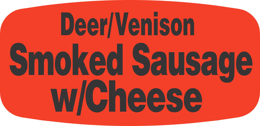Deer/Venison Smoked Sausage w/ Cheese DayGlo Label
