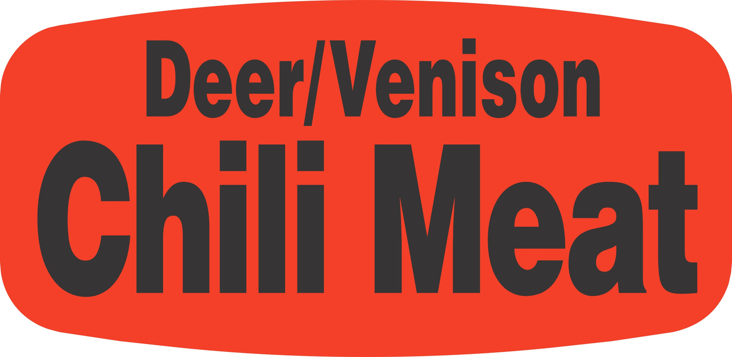 Deer/Venison Chili Meat DayGlo Label