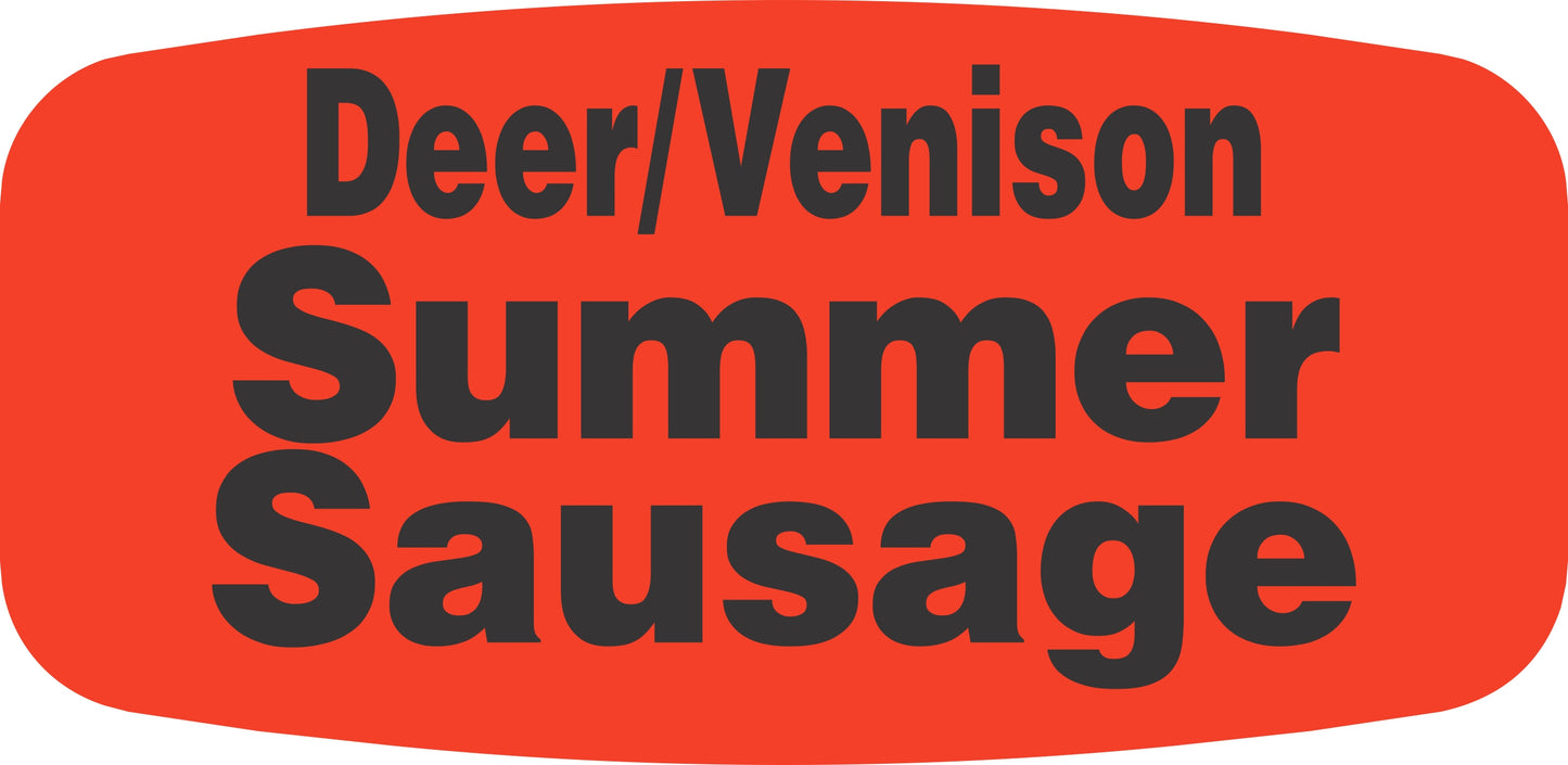 Deer/Venison Summer Sausage DayGlo Label