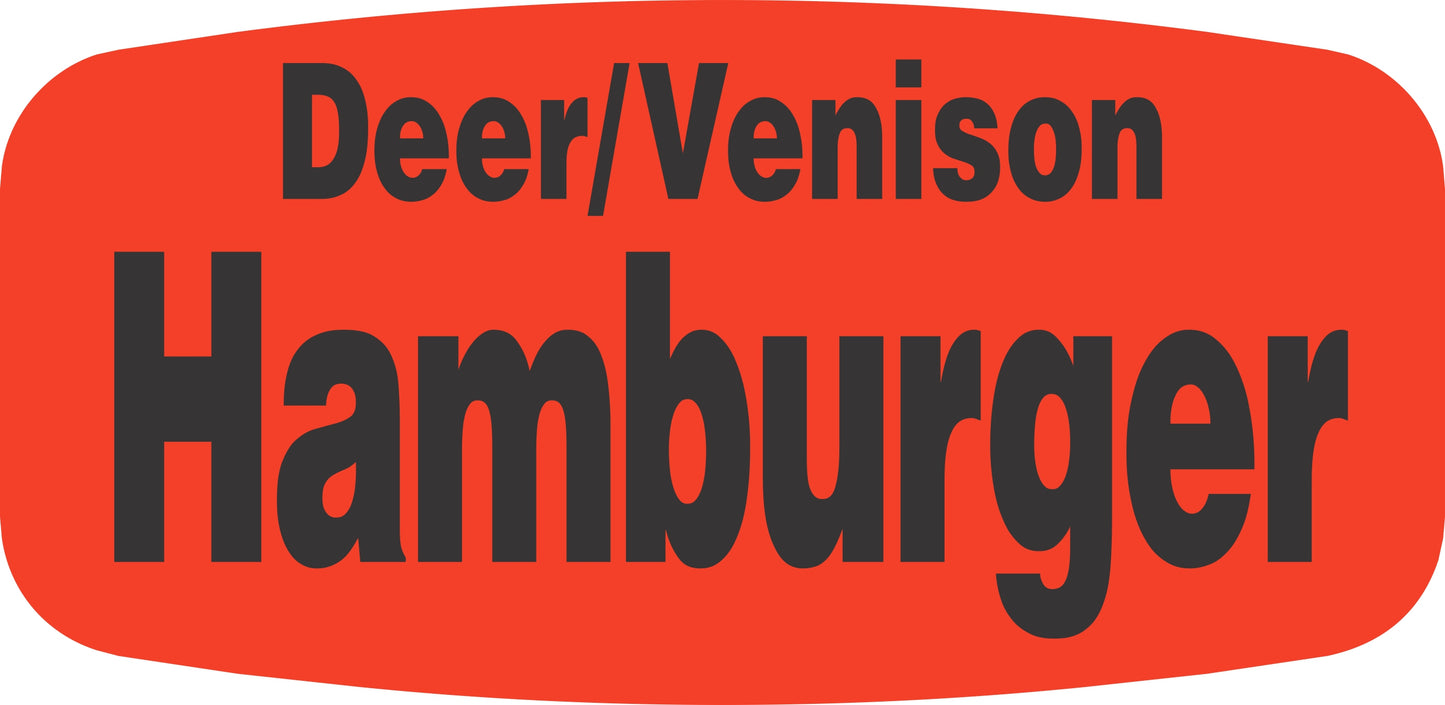 Deer/Venison Hamburger DayGlo Label