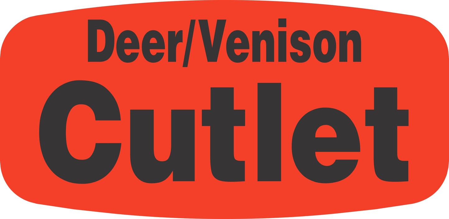 Deer/Venison Cutlet DayGlo Label