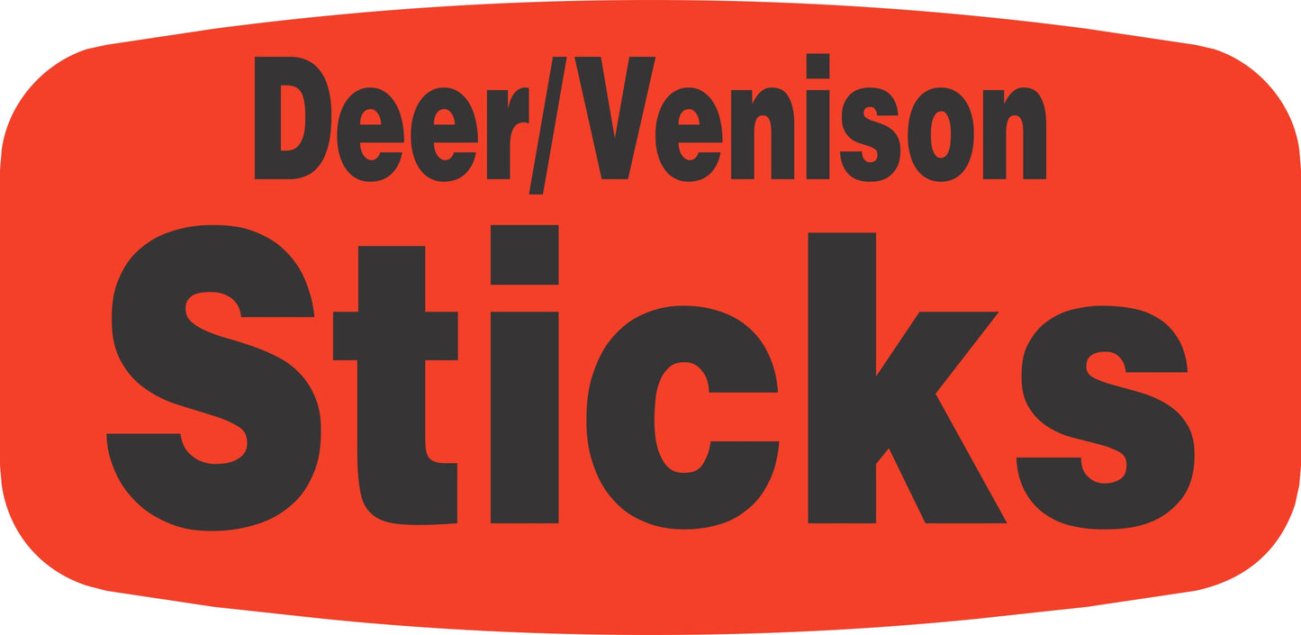 Deer/Venison Sticks DayGlo Labels, 1000/Roll