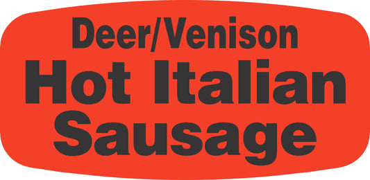 Deer/Venison Hot Italian Sausage DayGlo Label