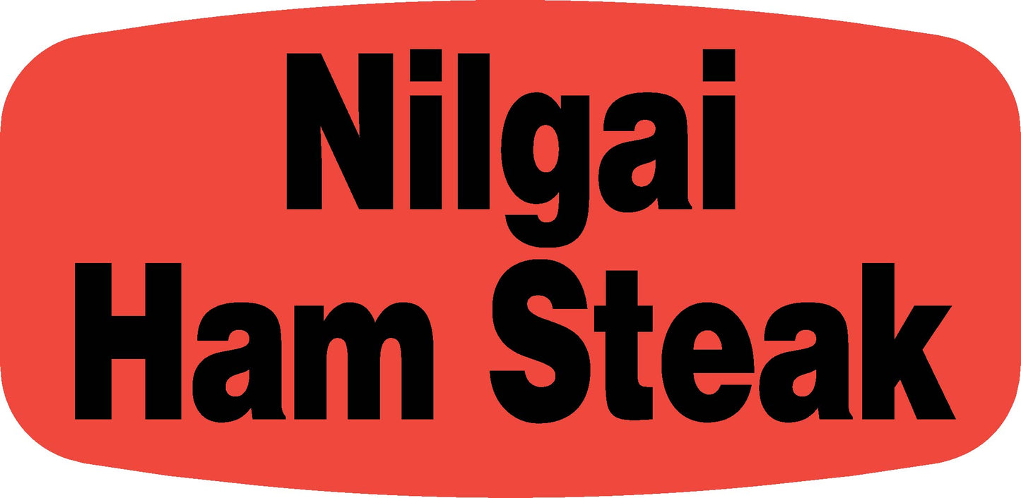 Nilgai Ham Steak DayGlo Label