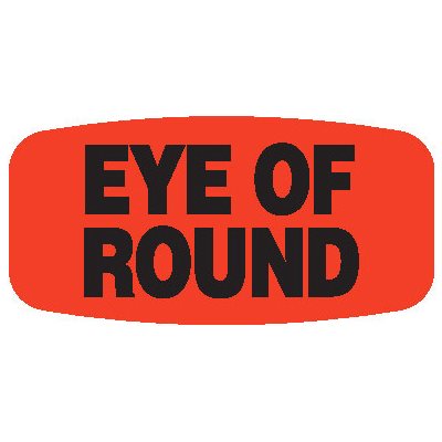 Eye of Round DayGlo Labels, Stickers