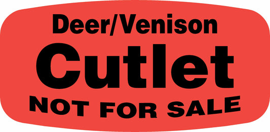 Deer/Venison Cutlet NOT FOR SALE DayGlo Label