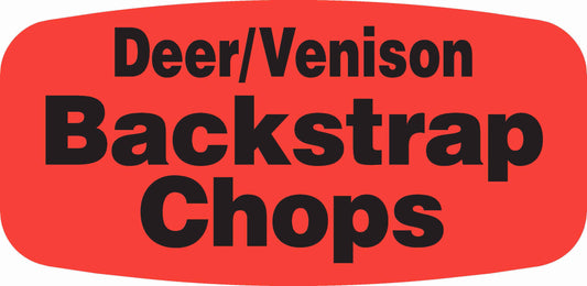Deer/Venison Backstrap Chops DayGlo Label