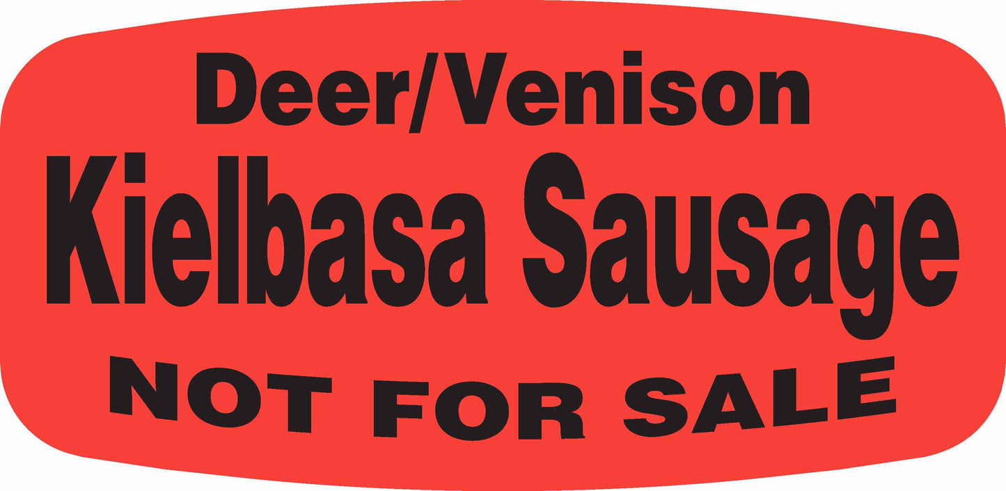 Deer/Venison Kielbasa Sausage NOT FOR SALE Dayglo Label