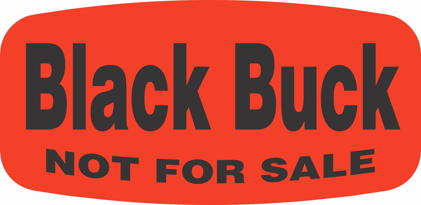 Black Buck NOT FOR SALE Label